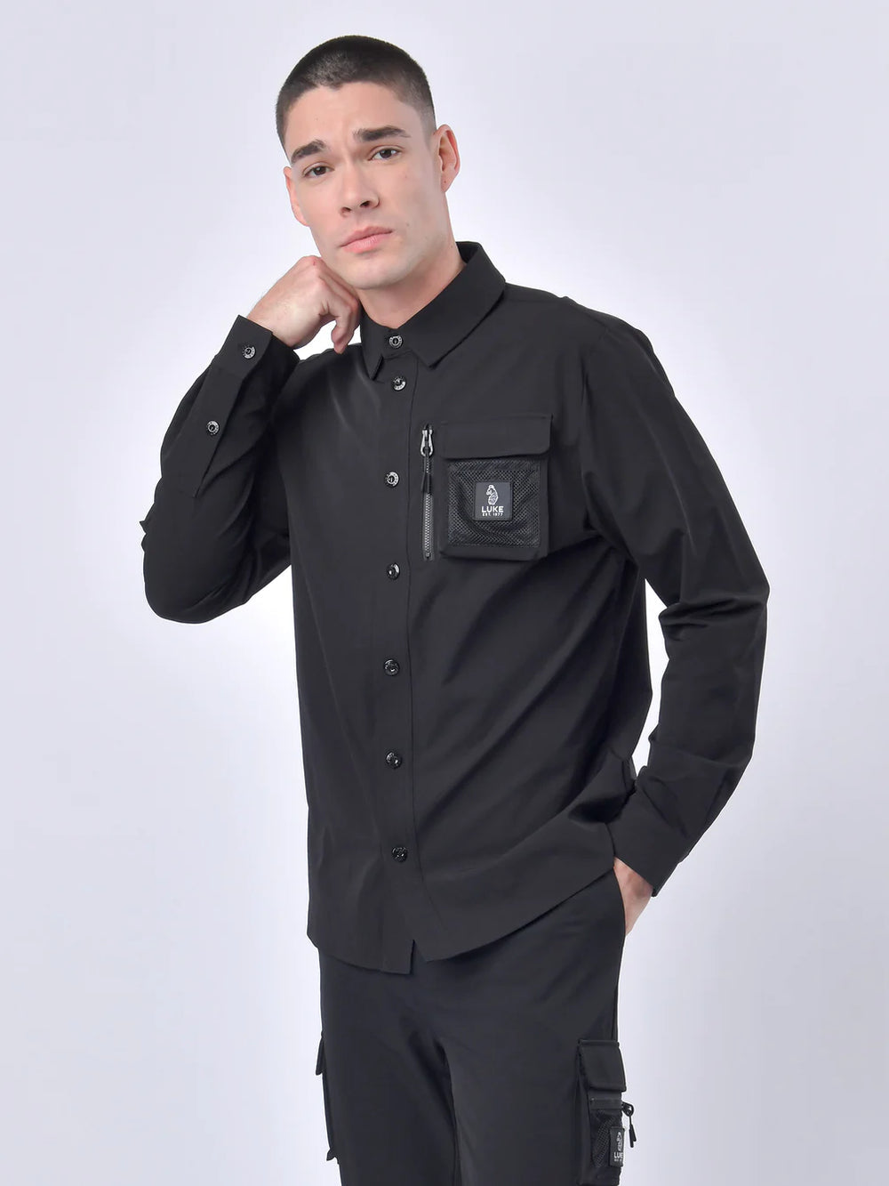 Luke Hulun Pocket Detail Shirt Black